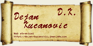 Dejan Kucanović vizit kartica